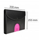 Trieur Exafolio avec porte-bloc et valisette Exactive - 6 compartiments Noir