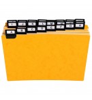 Paquet de 24 guides alphabétiques en carte à onglets métalliques, pour fiches 148x210mm Noir