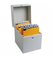 Boîte à fiches Metalib - Classement de 500 fiches verticales - 148x105mm à 150x105mm Gris