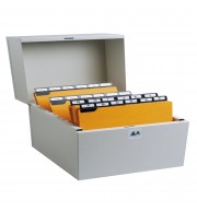 Boîte à fiches Metalib - Classement de 500 fiches horizontales - 125x200mm Gris