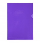 Etui carton de 100 pochettes coin PVC lisse haute résistance 13/100e - A4 Violet