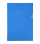 Etui carton de 100 pochettes coin PVC lisse haute résistance 13/100e - A4 Bleu