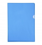 Etui carton de 100 pochettes coin PVC lisse haute résistance 13/100e - A4 Bleu