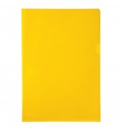 Etui carton de 100 pochettes coin PVC lisse haute résistance 13/100e - A4 Jaune