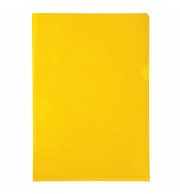 Etui carton de 100 pochettes coin PVC lisse haute résistance 13/100e - A4 Jaune