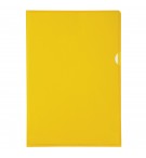 Etui carton de 100 pochettes coin PVC lisse haute résistance 13/100e - A4 Jaune