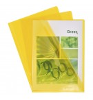 Etui carton de 100 pochettes coin PVC lisse haute résistance 13/100e - A4 Jaune