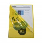 Etui carton de 100 pochettes coin PVC lisse haute résistance 13/100e - A4 Jaune