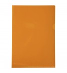 Etui carton de 100 pochettes coin PVC lisse haute résistance 13/100e - A4 Orange