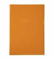 Etui carton de 100 pochettes coin PVC lisse haute résistance 13/100e - A4 Orange