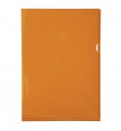 Etui carton de 100 pochettes coin PVC lisse haute résistance 13/100e - A4 Orange