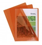 Etui carton de 100 pochettes coin PVC lisse haute résistance 13/100e - A4 Orange