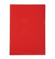 Etui carton de 100 pochettes coin PVC lisse haute résistance 13/100e - A4 Rouge