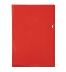 Etui carton de 100 pochettes coin PVC lisse haute résistance 13/100e - A4 Rouge