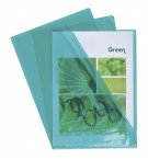 Etui carton de 100 pochettes coin PVC lisse haute résistance 13/100e - A4 Vert