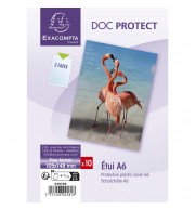 Sachet de 10 étuis de protection simple PVC lisse 20/100e - A6 Cristal