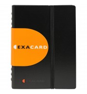 Porte cartes de visite à pochettes détachables Exacard 120 cartes Exactive® - 20x14,5cm Noir