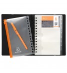 Porte cartes de visite à pochettes détachables Exacard 120 cartes Exactive® - 20x14,5cm Noir
