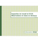 Piqûre 24x32cm - Registre de l'Inspection du travail et du C.S.E. - folioté - 16 pages