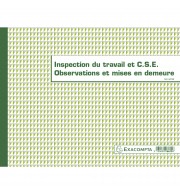 Piqûre 24x32cm - Registre de l'Inspection du travail et du C.S.E. - folioté - 16 pages
