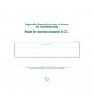 Piqûre 24x32cm - Registre de l'Inspection du travail et du C.S.E. - folioté - 16 pages