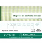 Piqûre 24x32cm - Registre de Contrôle médical - folioté - 60 pages