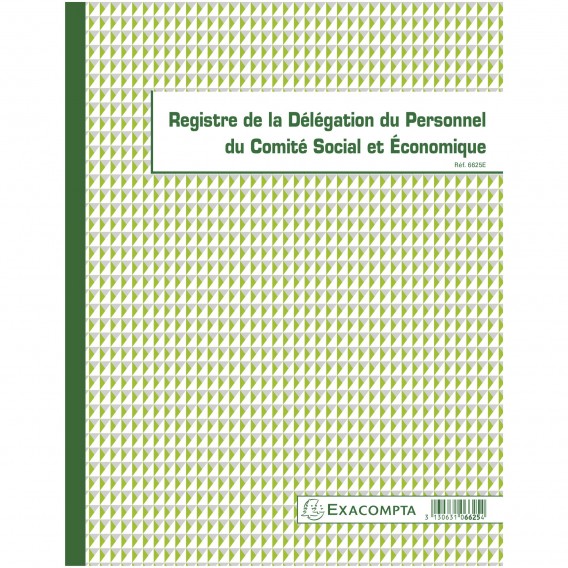 PIQÛRE 32X24CM - REGISTRE DE LA DELEGATION DU PERSONNEL DU CSE - 30 PAGES