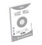 Paquet 100 fiches sous film - bristol quadrillé 5x5 non perforé 125x200mm Blanc