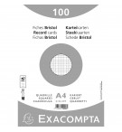 Paquet 100 fiches sous film - bristol quadrillé 5x5 non perforé 210x297mm Blanc
