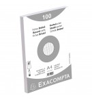Paquet 100 fiches sous film - bristol quadrillé 5x5 non perforé 210x297mm Blanc