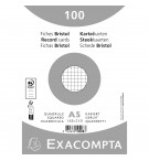 Paquet 100 fiches sous film - bristol quadrillé 5x5 non perforé 148x210mm Blanc