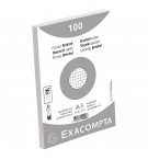 Paquet 100 fiches sous film - bristol quadrillé 5x5 non perforé 148x210mm Blanc