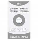 Étui de 100 fiches - bristol quadrillé 5x5 non perforé 75x125mm Blanc