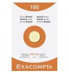 Étui de 100 fiches - bristol quadrillé 5x5 non perforé 100x150mm Couleurs assorties