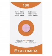 Étui de 100 fiches - bristol quadrillé 5x5 non perforé 125x200mm Couleurs assorties