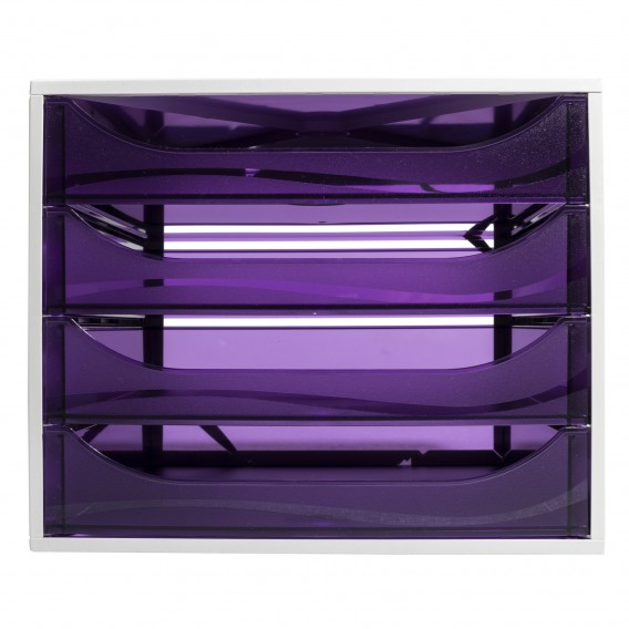 Module de classement Ecobox Linicolor 4 tiroirs Violet