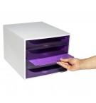 Module de classement Ecobox Linicolor 4 tiroirs Violet