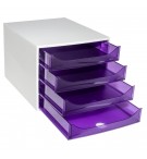 Module de classement Ecobox Linicolor 4 tiroirs Violet