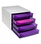 Module de classement Ecobox Linicolor 4 tiroirs Violet