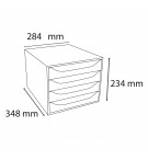 Module de classement Ecobox Linicolor 4 tiroirs Framboise