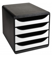Module de classement Big Box 4 tiroirs Glossy Blanc brillant