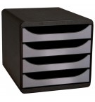 Module de classement Big Box 4 tiroirs Metallic Argent