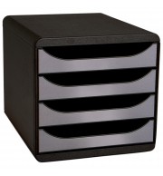 Module de classement Big Box 4 tiroirs Metallic Argent
