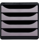 Module de classement Big Box 4 tiroirs Metallic Argent