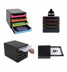 Module de classement Big Box 4 tiroirs Metallic Argent