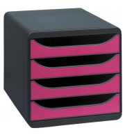 Module de classement Big Box 4 tiroirs Iderama Framboise