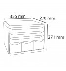 Module de classement Storebox 6 tiroirs Glossy Noir brillant