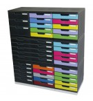 Module de classement Modulo Ecoblack 5 tiroirs fermés Noir