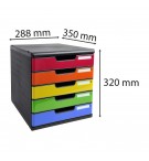 Module de classement Modulo Iderama 5 tiroirs fermés Arlequin