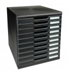 Module de classement Modulo Ecoblack 10 tiroirs fermés Noir